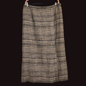 Beautiful Stonebridge Black and Beige Faux Wrap Skirt Size 18W